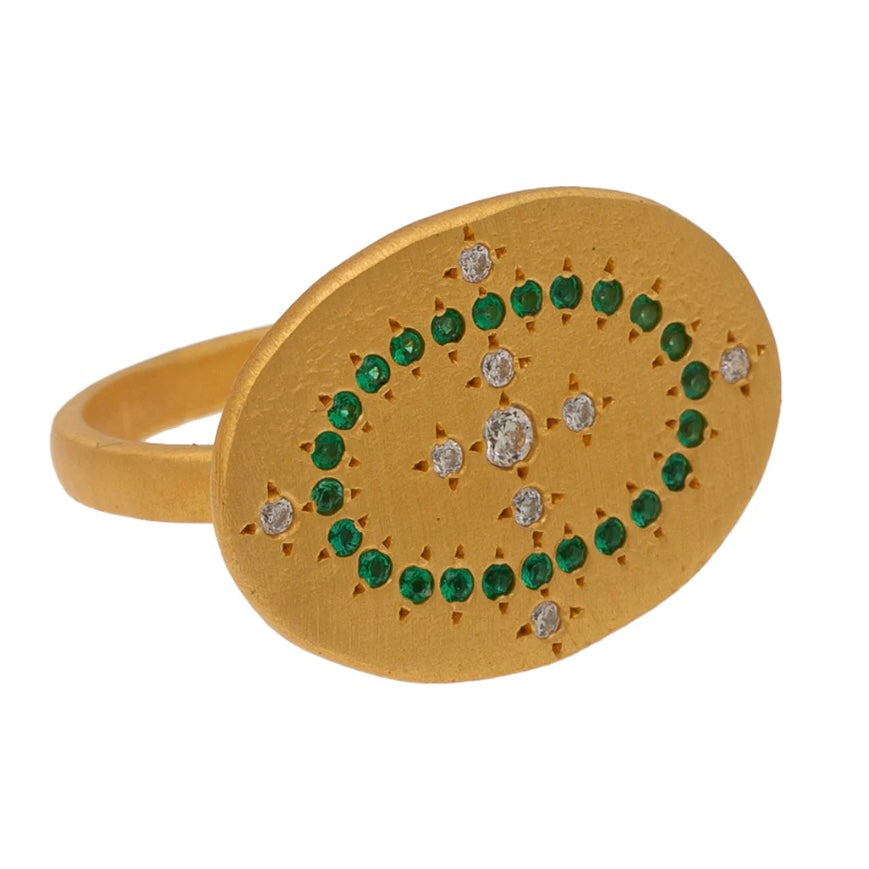 Green Zircon Cleopatra Ring By Rubyteva Design