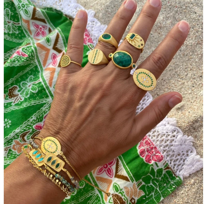 Green Zircon Cleopatra Ring By Rubyteva Design