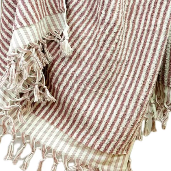 THIRSTY TOWEL CO. Rosa Stripe Turkish Bath Sheet Towel 100% Cotton