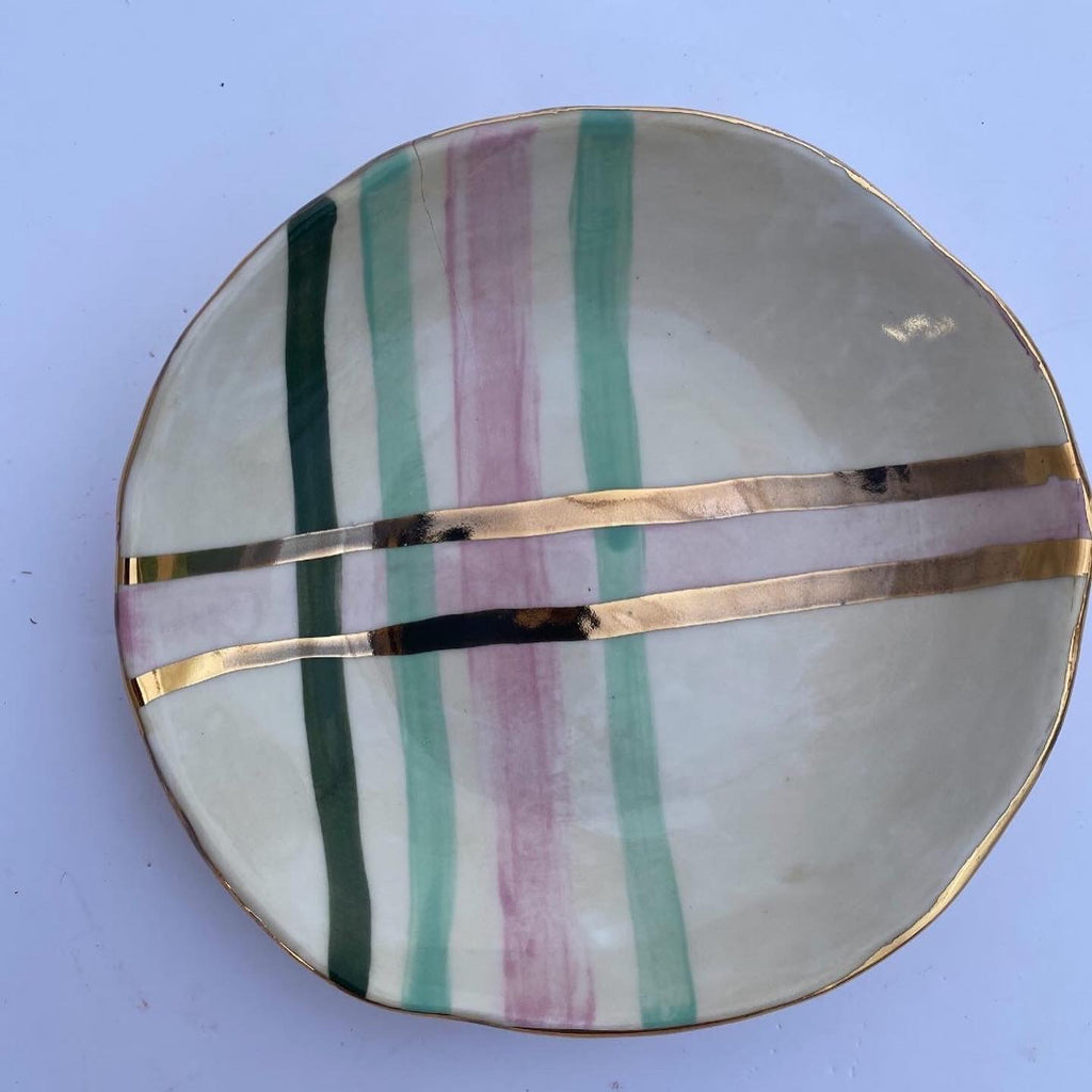 'Pink and Green Dish' HANDMADE BY CARLA DINNAGE