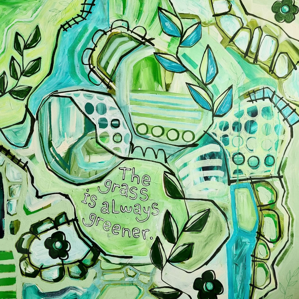 'THE GRASS IS ALWAYS GREENER' Original Painting By Jacklyn Foster