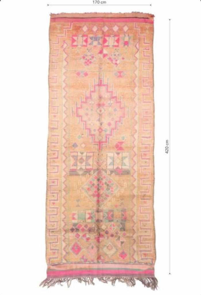 'LUCINDA' Vintage Moroccan Boujaad Rug