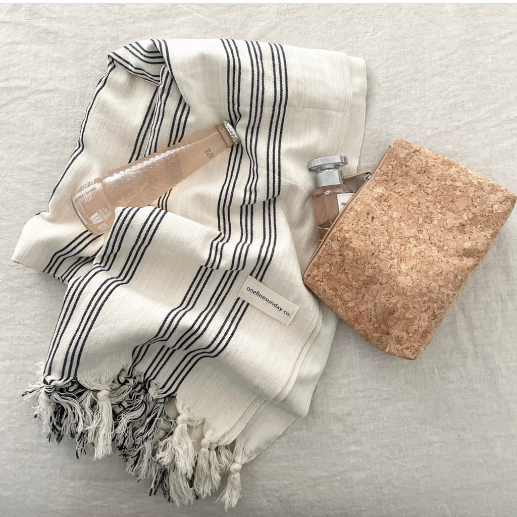 Linen Stripe Santorini Towel by One Fine Sunday Co.