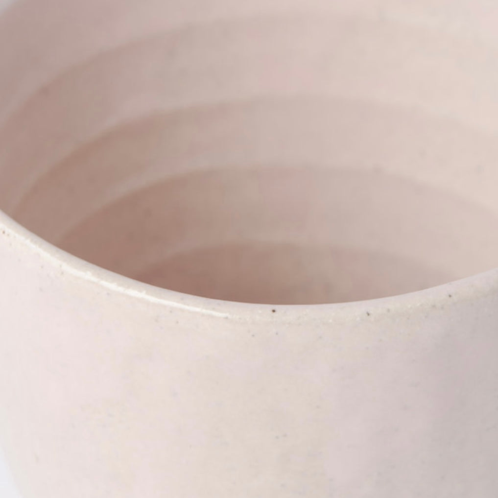 Small Lopsided Tea-mug in Pale Pink & Bisque By MADE IN JAPAN
