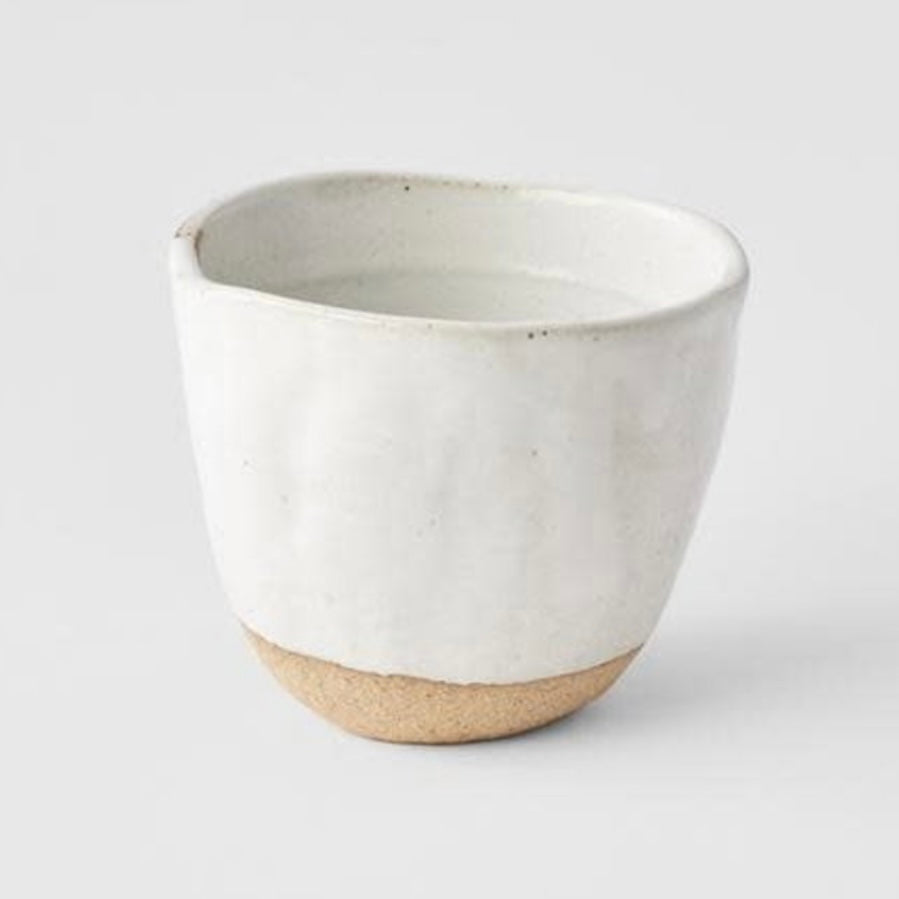 Small Lopsided Tea-mug in White & Bisque By MADE IN JAPAN