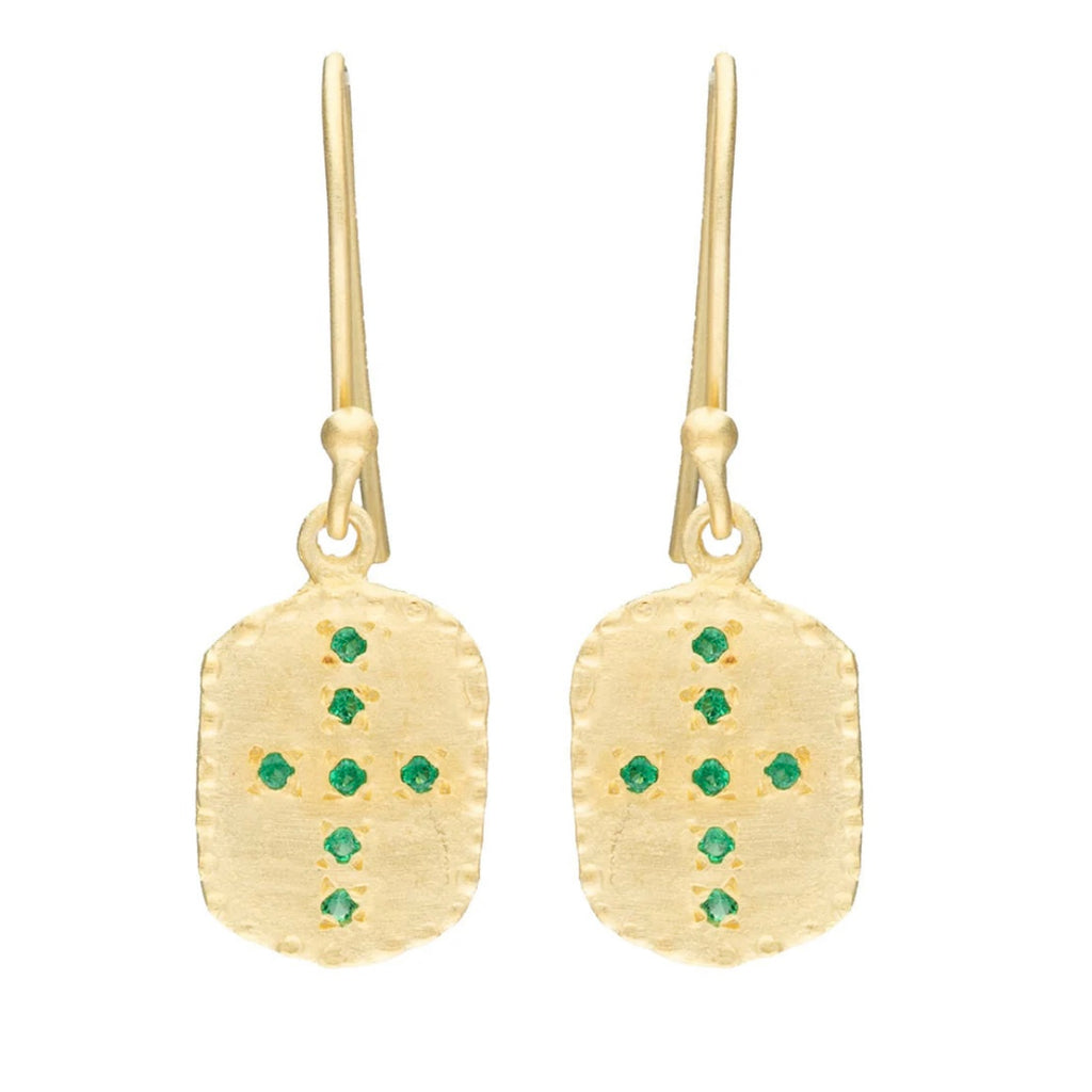 Green Zircon Rectangle Earrings By Rubyteva Design